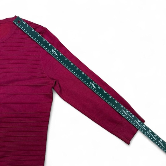 Cable & Gauge burgundy ribbed button up cardigan lightweight 3/4 sleeve size L - Picture 6 of 8